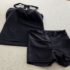 Prana Black sport top and shorts Small